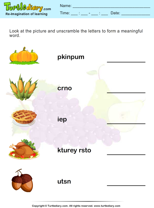 Thanksgiving Vocabulary