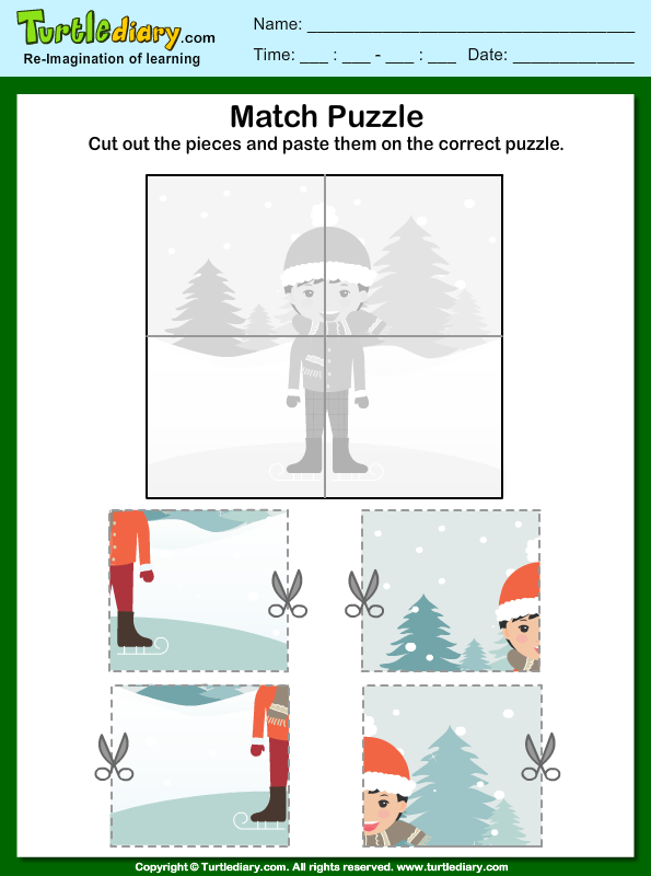Cut and Paste Picture Puzzle | Turtle Diary Worksheet