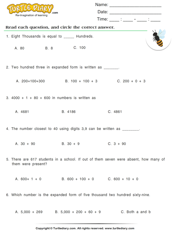 Number Forms : Multiple Choice Questions