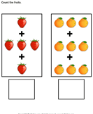 Addition with Fruits - addition - Kindergarten