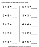 Adding Two One-digit Numbers - addition - First Grade