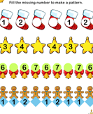 Christmas Pattern Fill Missing Numbers