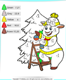 Christmas Color by Sum - christmas - Second Grade