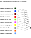 Color the Books by Checking Ordinal Position
