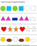 Color the Shapes to Continue Patterns