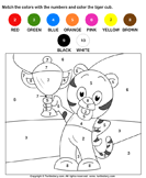 Color the Tiger Cub by Numbers