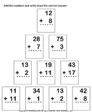 Adding Two Two-digit Numbers - addition - First Grade