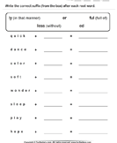 Write the Correct Suffix - compound-words - First Grade