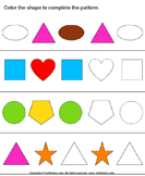 Complete Patterns by Coloring the Missing Shapes