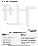 Complete the Crossword - spelling - First Grade