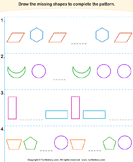 Complete the Missing Pattern - geometric-shapes - Kindergarten