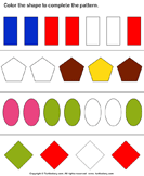 Complete the Shapes and Color Pattern