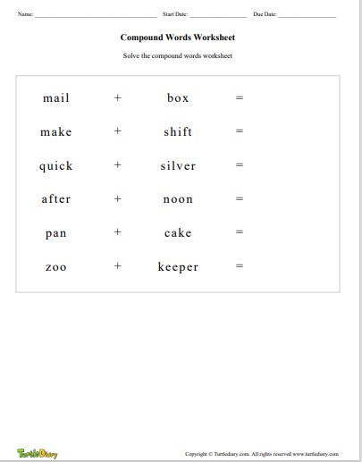 Compound Words - compound-words - Fourth Grade