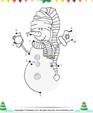Connect the Dots Snowman with Scarf