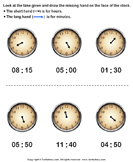 Draw Minute Hand of Clock - units-of-measurement - First Grade