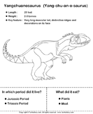 Dinosaurs - Determine the Period and Food Habits - animals - First Grade