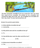 Fill in the Blanks from Comprehension Deer and Crocodiles