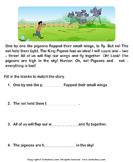 Fill in the Blanks from Comprehension Hunter and Pigeons