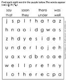 Find and Circle the Sight Words