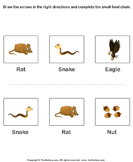 Complete the Food Chain - Fill in Arrows - food-chain - First Grade