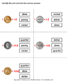 Name and Value of Coins - units-of-measurement - First Grade