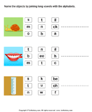 Identify Pictures by Joining Long Vowels with Alphabets