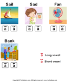 Identify the Long or Short Vowel A in Words