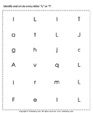 Identifying Lowercase and Uppercase Letter L