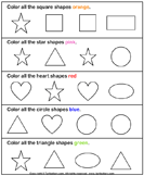 Color the Shape - geometry - Preschool