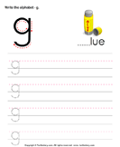 Lowercase Alphabet Writing Practice G