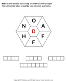 Make Words using Letters O A F F H N D