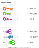 Match Objects with Words Long Longer Longest