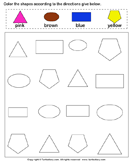 Color the Shape - geometry - Preschool