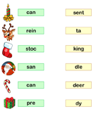 Match Two Syllables Christmas Words