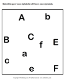 Match Uppercase to its Lowercase Letter A to F