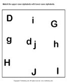 Match Uppercase to its Lowercase Letter D to J