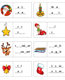 Missing Letters Christmas Spelling Sheet