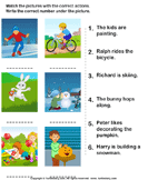 Picture and Sentences with Correct Actions