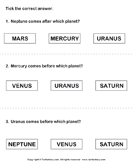Solar System: Choose the Correct Option - solar-system - First Grade