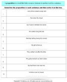 Prepositions in Sentences