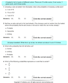 Probability: Multiple Choice Questions - probability - Third Grade