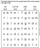 Sight Words Puzzle - spelling - Kindergarten