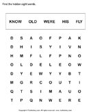 Sight Word Crossword - spelling - First Grade