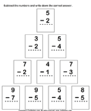 Subtracting Two One-digit Numbers - subtraction - First Grade