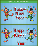 Spot the Differences Happy New Year Clown