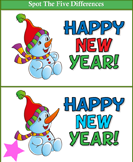 Spot the Differences Happy New Year Snowman