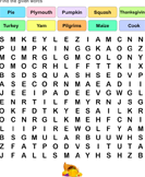Thanksgiving Word Search - thanksgiving - Second Grade