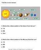 Solar System: Choose the Correct Option - solar-system - Second Grade