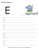 Uppercase Alphabet Writing Practice E