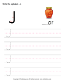 Uppercase Alphabet Writing Practice J